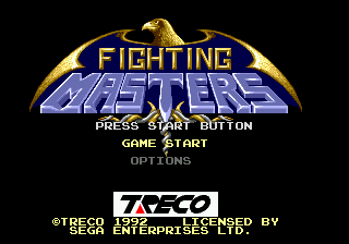 Fighting Masters title screen for Sega Mega Drive